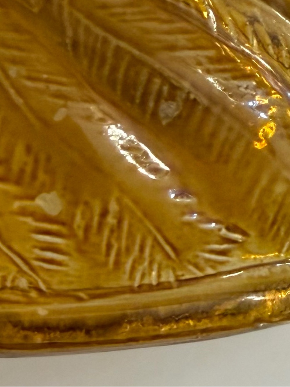 Vintage amber glass turkey on nest dish - Picture 8 of 8